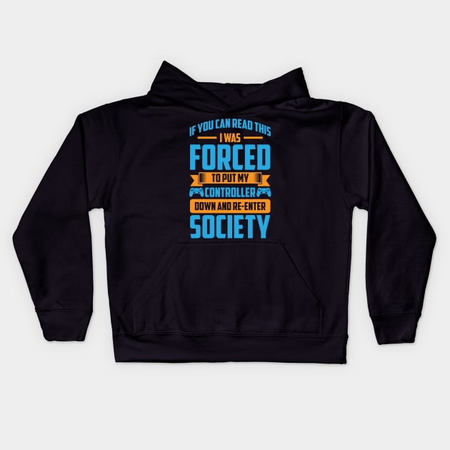 Funny Forced Gamer Kids Hoodie by MedleyDesigns67